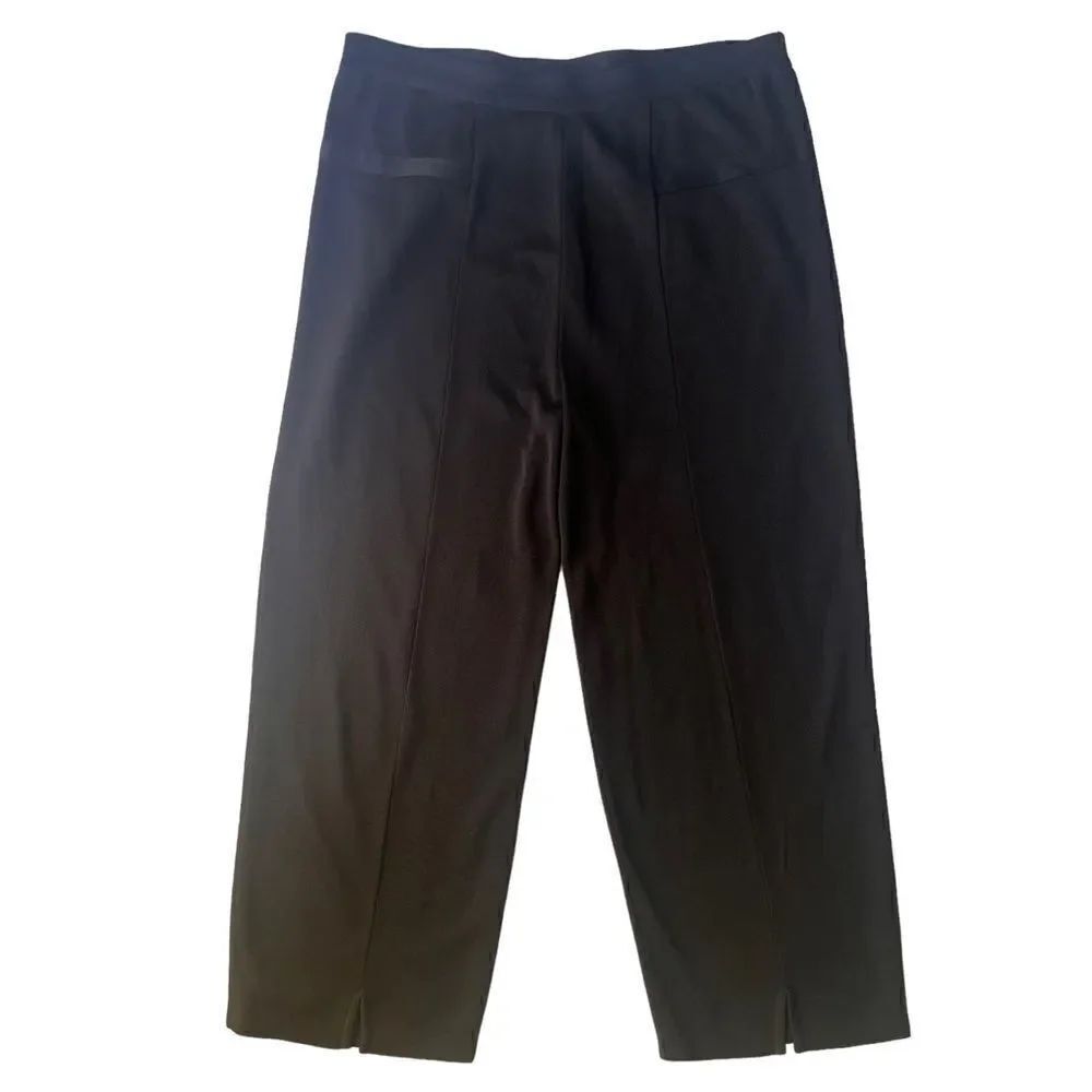 Exclusively MISOOK Black Knit Pull On High Waist Crop Pants sz L
